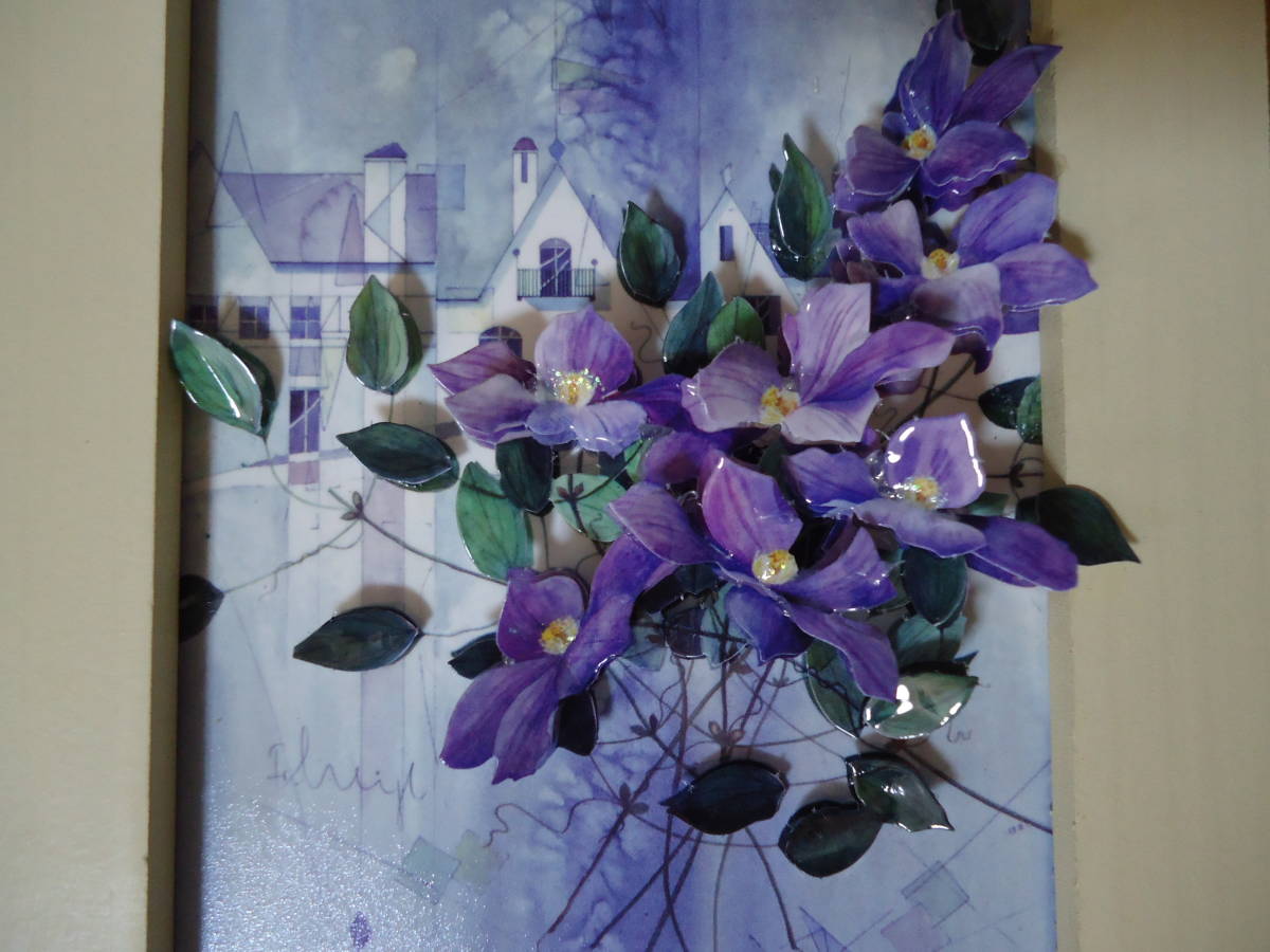 ♪作品整理♪シャドウボックス♪パープル♪フラワー♪完成品♪28_3