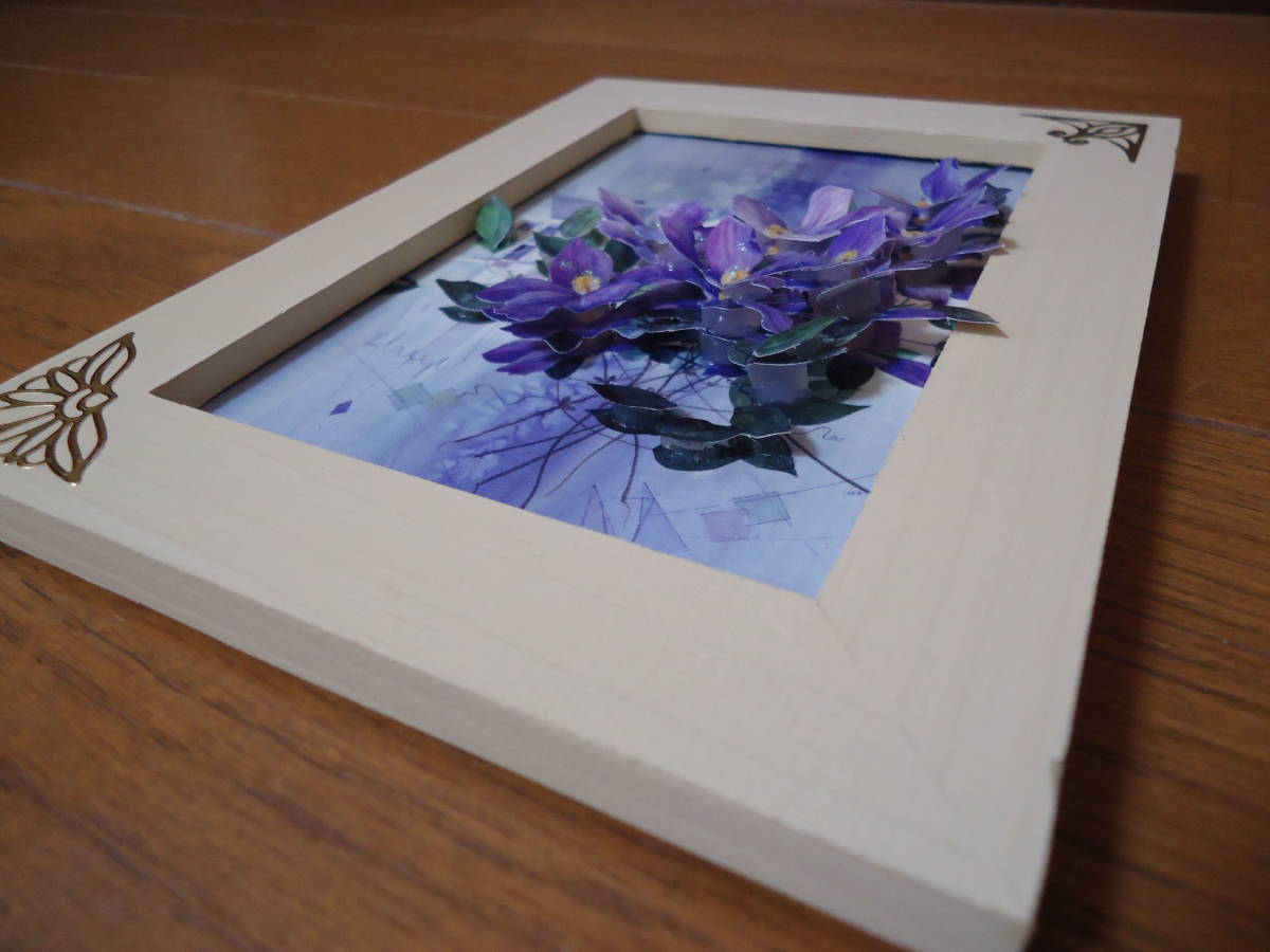 ♪作品整理♪シャドウボックス♪パープル♪フラワー♪完成品♪28_4