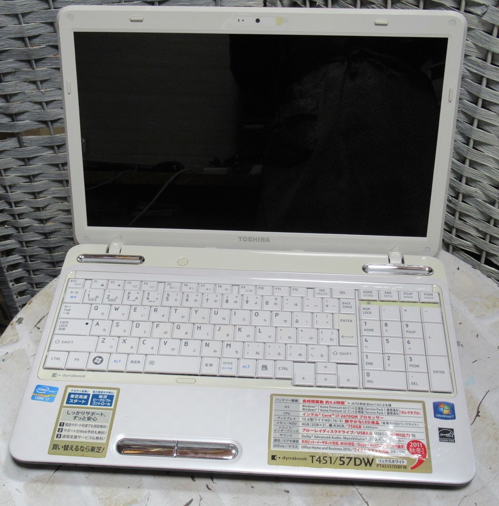 ★ 東芝 T451/57DW ★ Core i7 2670QM /750GB/BD-RE/JUNK