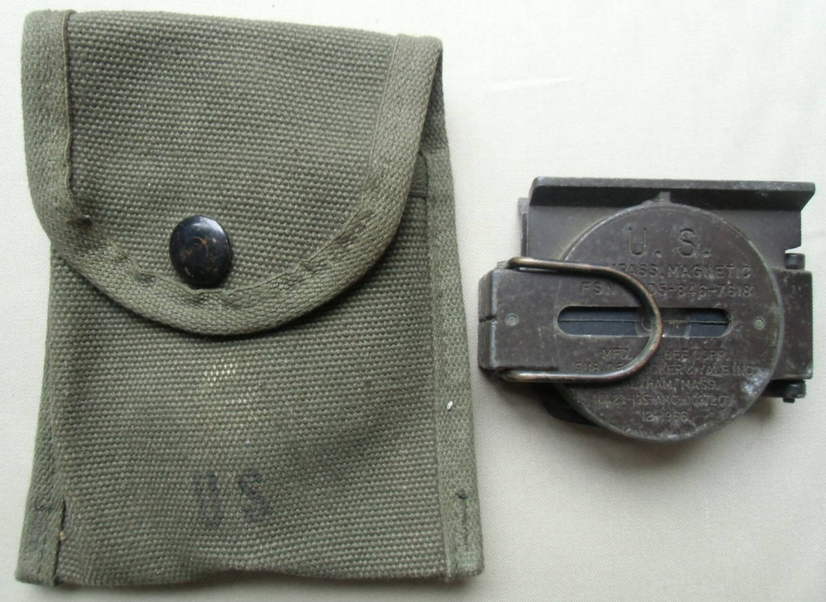 アメリカ軍 レンザテックコンパス コンパスポーチ ベトナム戦争 60年代ベトナム戦米軍レンザティックコンパス/ポーチセット WW2米軍