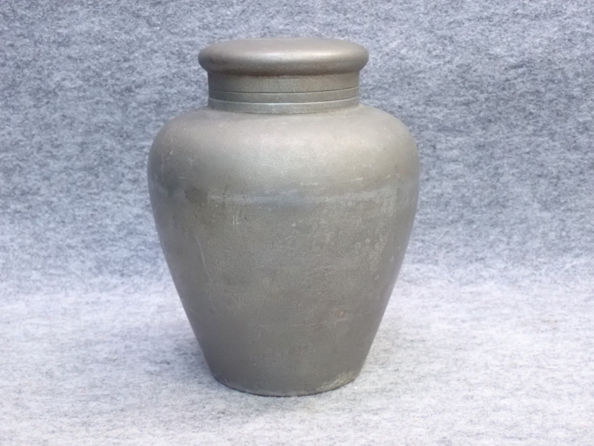 ☆011528 煎茶道具 錫製 茶壷 茶入 高さ17㎝ ☆