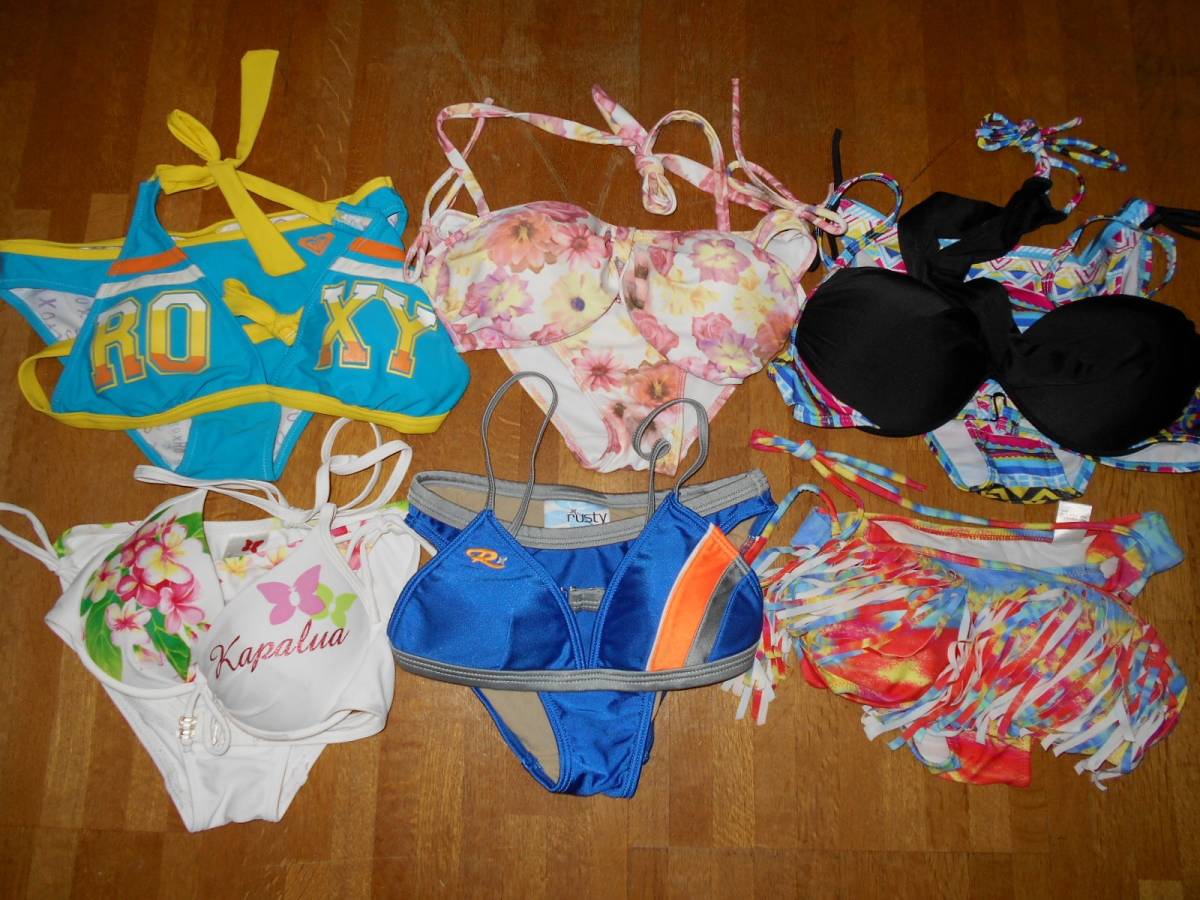 人気セール，SALE ギャル 美魔女 サーフ系 ビキニ水着 色々6枚セット ① ROXYなど メーカー＆サイズいろいろ コスプレにも(ワイヤービキニ)｜売買されたオークション情報、yahooの商品情報をアーカイブ公開 - Mサイズ