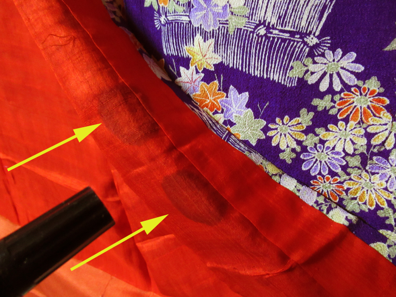 縮緬錦紗 アンティーク 錦紗縮緬 花鳥模様刺繍時代衣装五つ紋振袖 ミニ