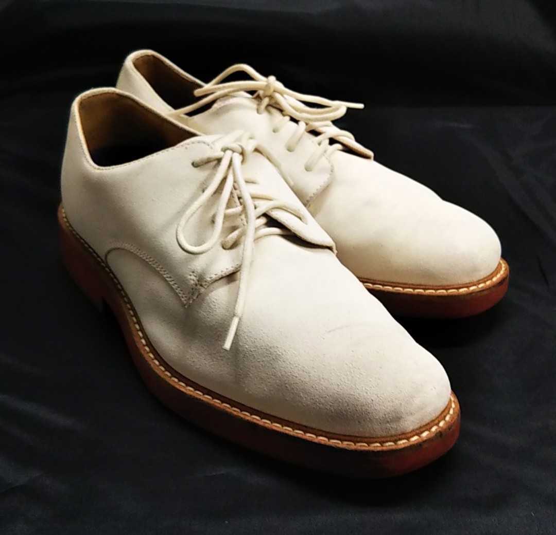 BROOKS BROTHERS ブルックスブラザーズ スウェード ドレスシューズ レザーシューズ プレーントゥ ホワイト US9，5