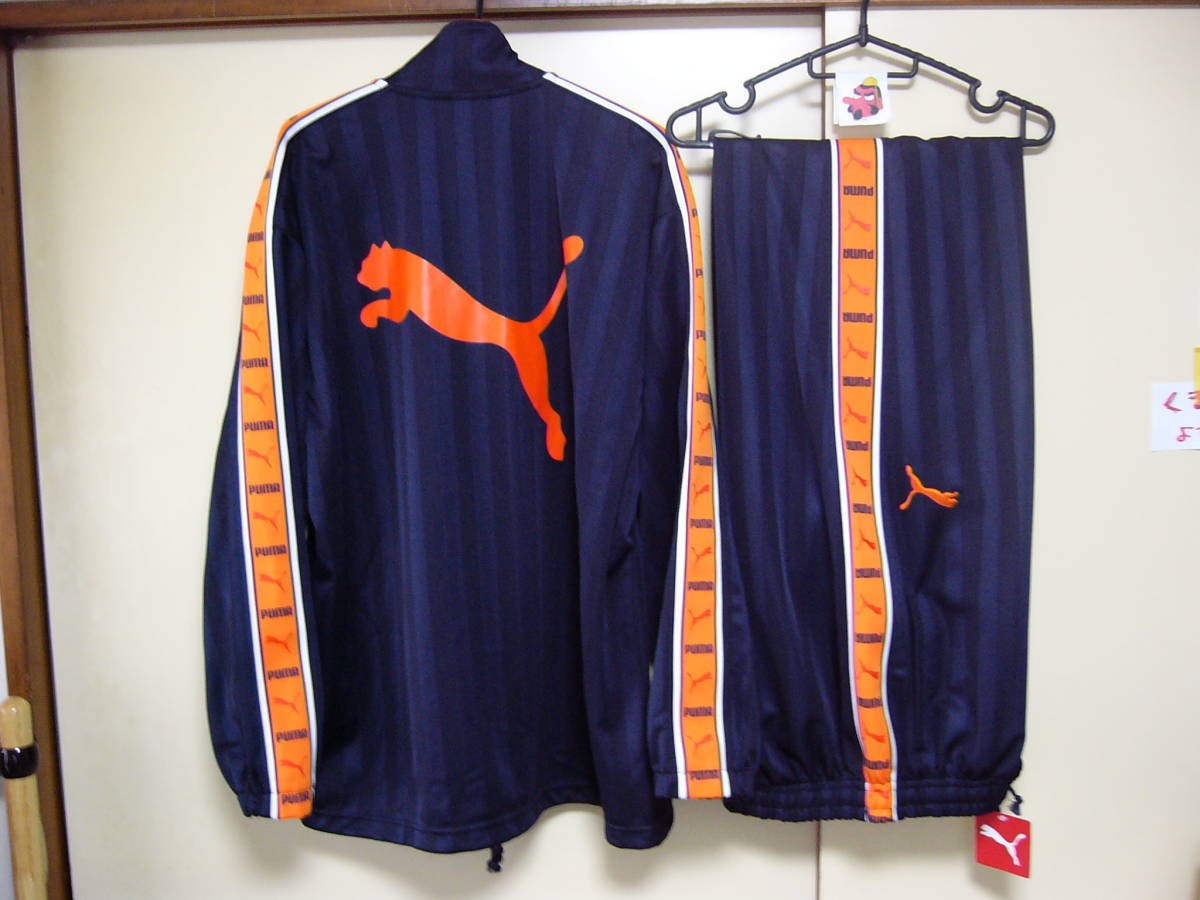 【新品，格安】 ＆ PUMA プーマ ジャージ上下セット ジャケットサイズ L-O パンツサイズ O ネイビー/オレンジ(プーマ)｜売買されたオークション情報、yahooの商品情報をアーカイブ公開 - オークファン ジャージ