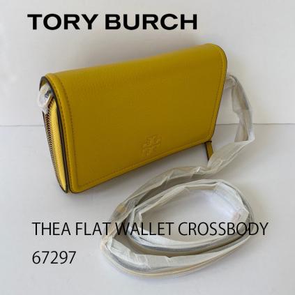 本物正規品★TORY BURCH THEA FLAT WALLET CROSSBODY 67297*黄色