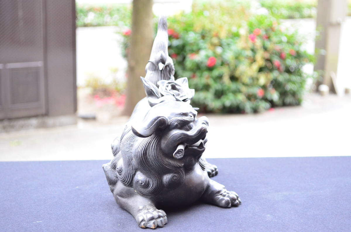 は*ま様 照雲　唐獅子牡丹　銅製　置物　縁起物 照雲 作 銅製 唐獅子牡丹 ブロンズ像 置物 22cm 重さ3kg 画像22枚