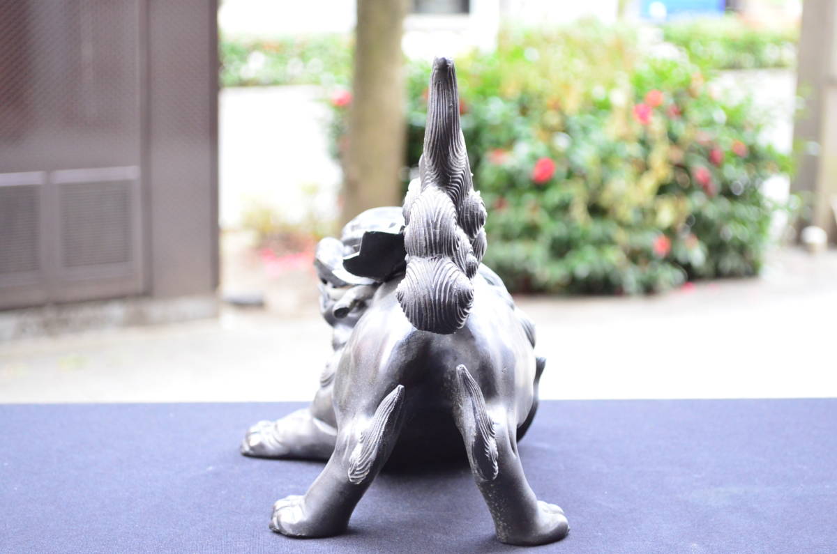 は*ま様 照雲　唐獅子牡丹　銅製　置物　縁起物 照雲 作 銅製 唐獅子牡丹 ブロンズ像 置物 22cm 重さ3kg 画像22枚