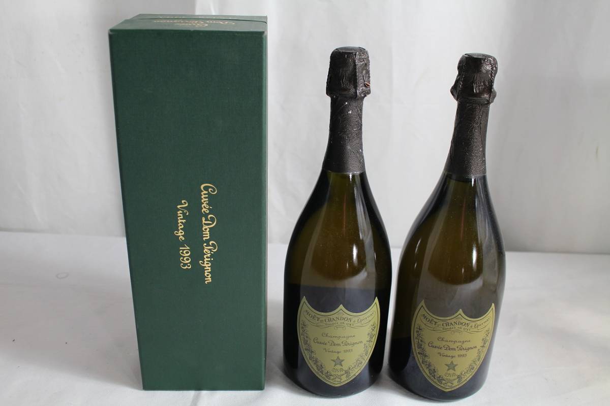 8n酒042D 古酒・未開栓 2本セット Dom Perignon ドン・ペリニョン ドンペリ ヴィンテージ 1993 シャンパン 箱付き有 750ml Dom Pérignon P2 of launches 0