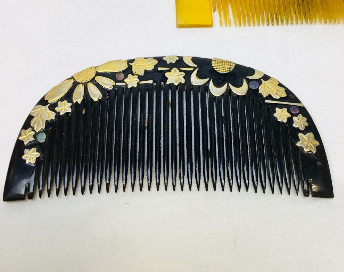 簪 櫛 螺鈿細工 かんざし 和装小物 くし 花 髪留 古い 髪 時代 鼈甲 
