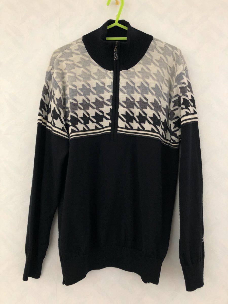 爆買い，大得価 Munsingwear ハーフジップニットセーター 千鳥格子 サイズM メンズ ウール100% マンシングウェア ゴルフ(セーター)｜売買されたオークション情報、yahooの商品情報をアーカイブ公開 - オークファ セーター