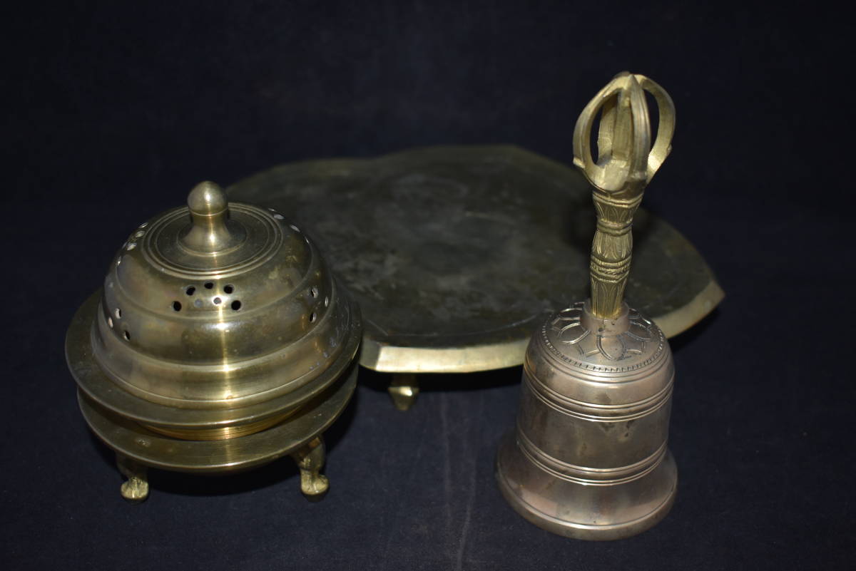 うぶ品 時代物 密教法具 金剛鈴 金剛盤 酒水器 金剛杵 仏教美術