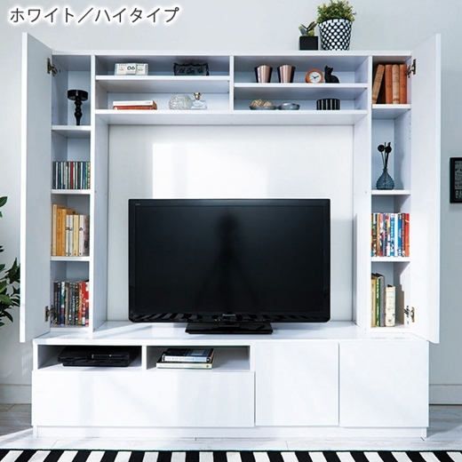 アウトレット】【組立品】鏡面仕上げ テレビボード テレビ台 ホワイト
