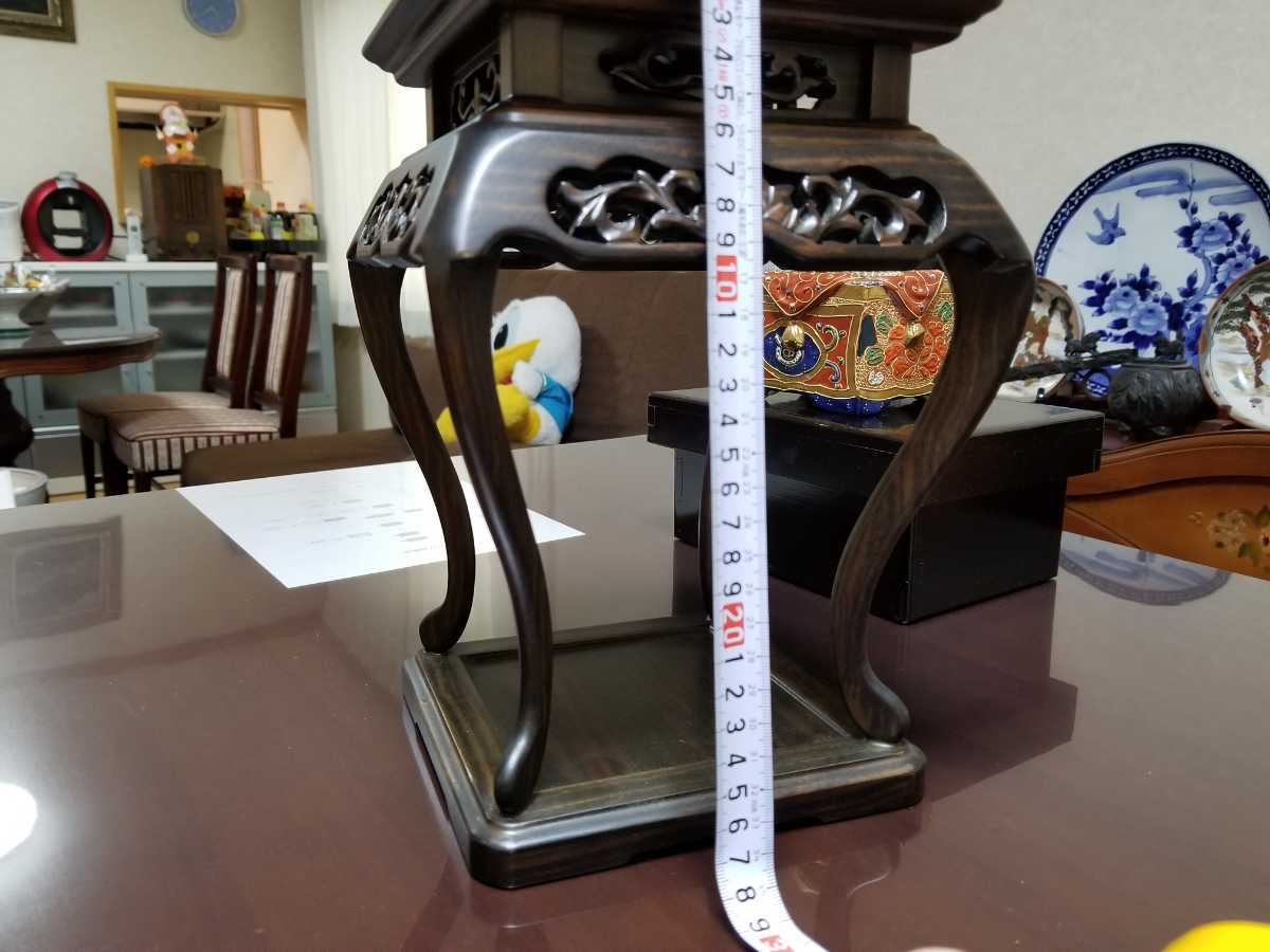 花梨 | 漆仕上げ 巾44cm 巻き足花台 花台: ⁄ 唐木家具OSAKA no.8850