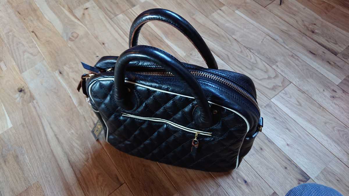 ☆タグ付 ワンオーナー ウエストライド レザーパテッドブリーフバッグ ホースハイド WEST RIDE アメカジ バイカー 茶芯 真鍮 ハンドバッグ