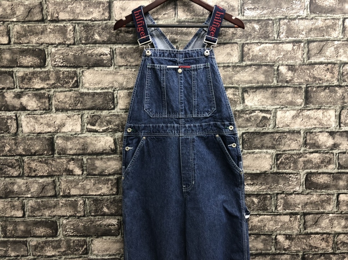 USA古着 トミー・ジーンズ S オーバーオール サロペット デニム 肩ひも 