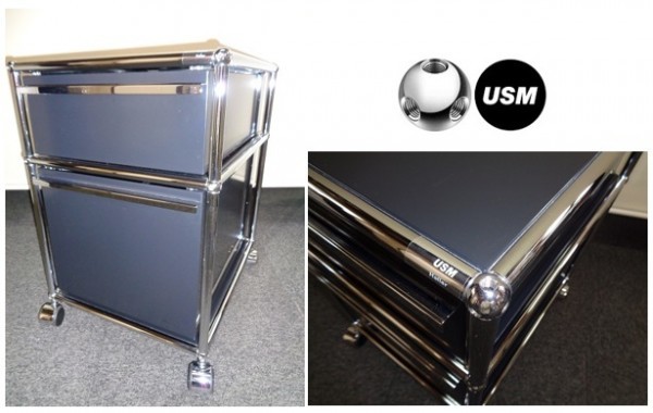ワゴン USMハラー キャスター付き 2段 中古USMハラー スチール デスク