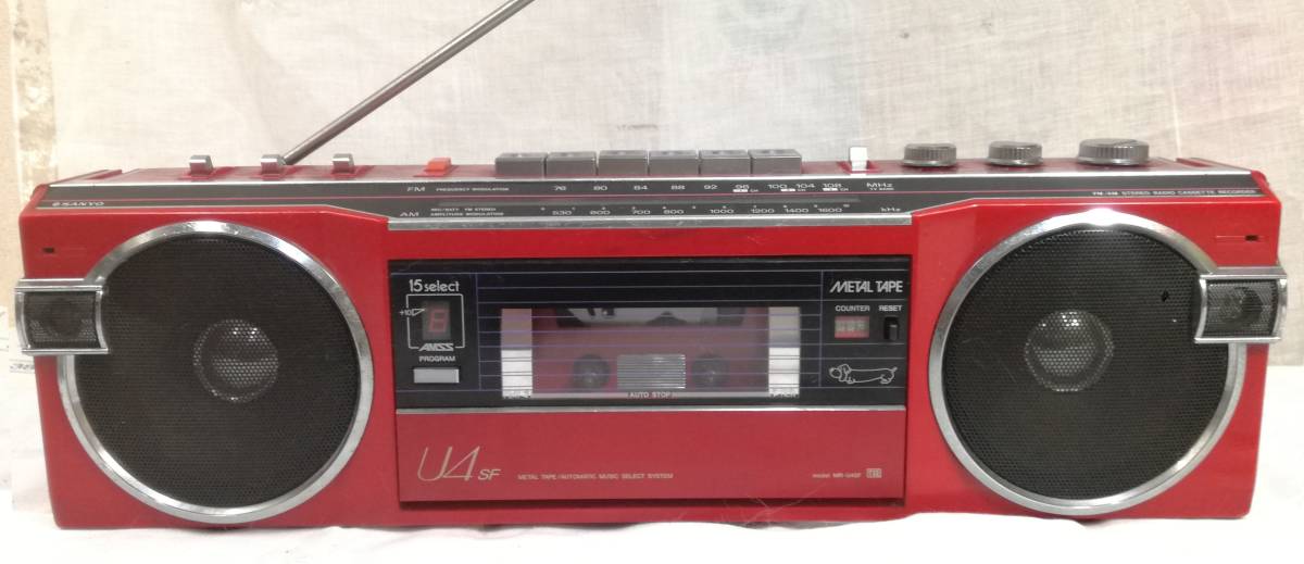 「おしゃれなテレコ」SANYO MR-U4SF ラジカセ SANYO MR-U4SF B カラー レマンブルー FM⁄AM ○○SANYOラジカセ（MR-U4SF)