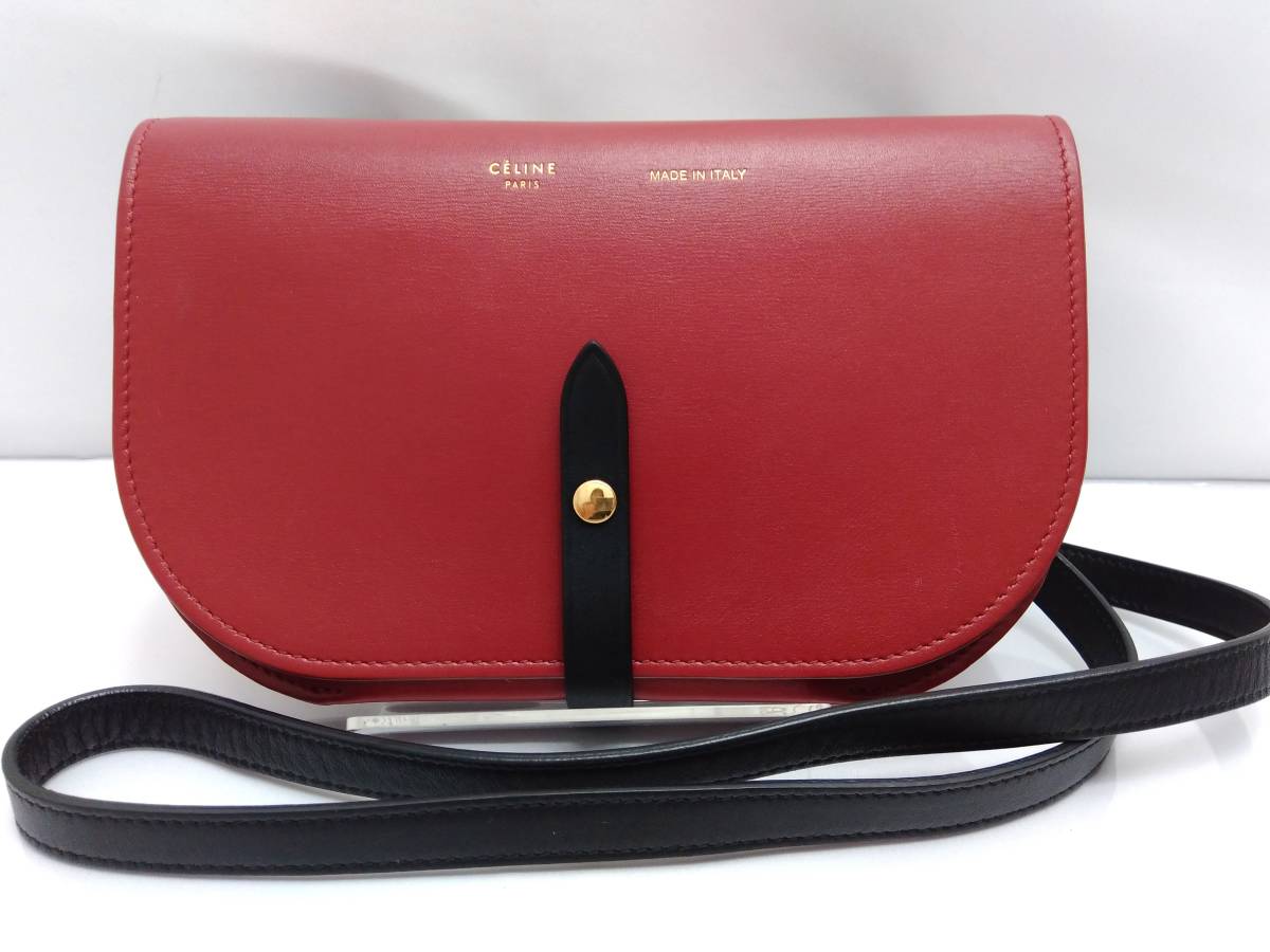 CELINE ストラップ セリーヌ 美品 クラッチ オン ショルダーバッグ 