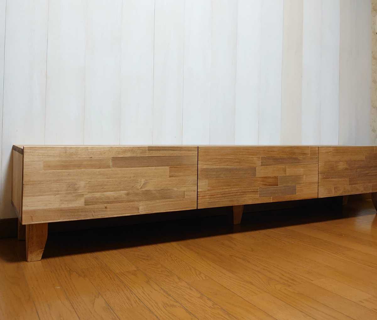 □TVボード 1800*370*h350 パイン無垢集成材 / テレビ台 ローボード