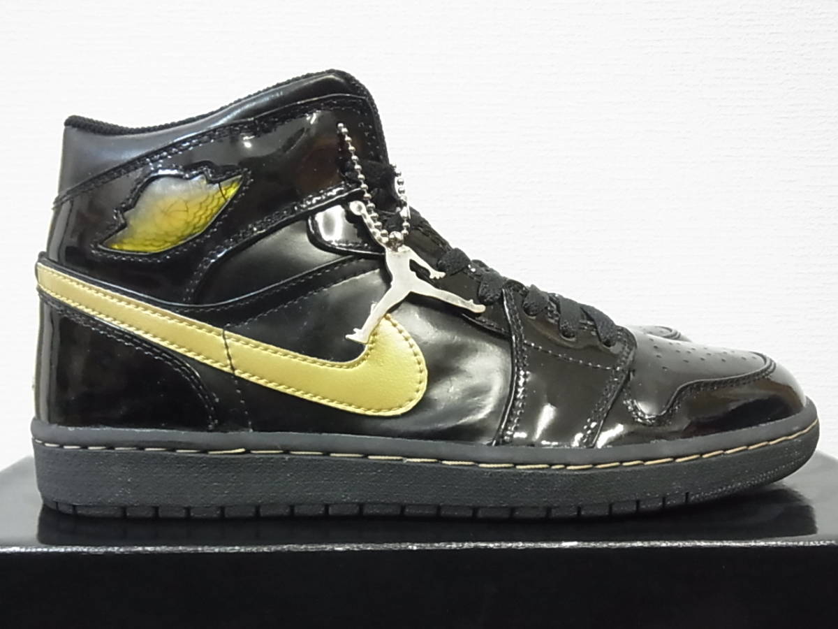 新品箱付 03年製 2003 NIKE AIR JORDAN 1 RETRO BLACK METALLIC GOLD 