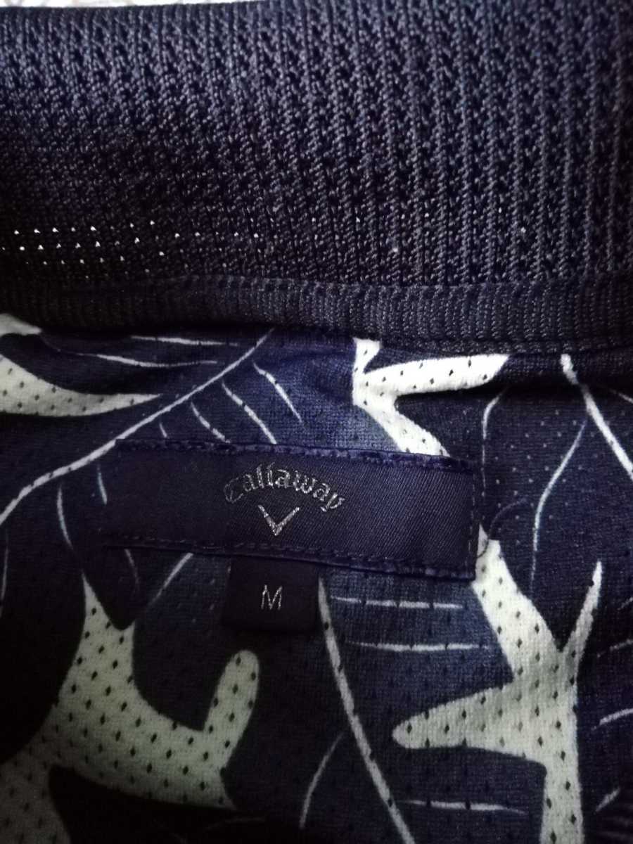 キャロウェイ 半袖 Callaway 半袖ポロシャツ ポロシャツ M ボタニカル 総柄 春夏☆ CALLAWAY ゴルフ 美品Callaway - 美品 スリムフィット ブラック系