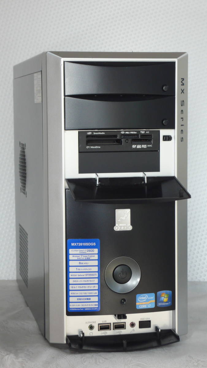 ☆OZZiO MX72610SDGS Core i7-2600 3.40GHz 4GB 500GB Win10/Office2010☆