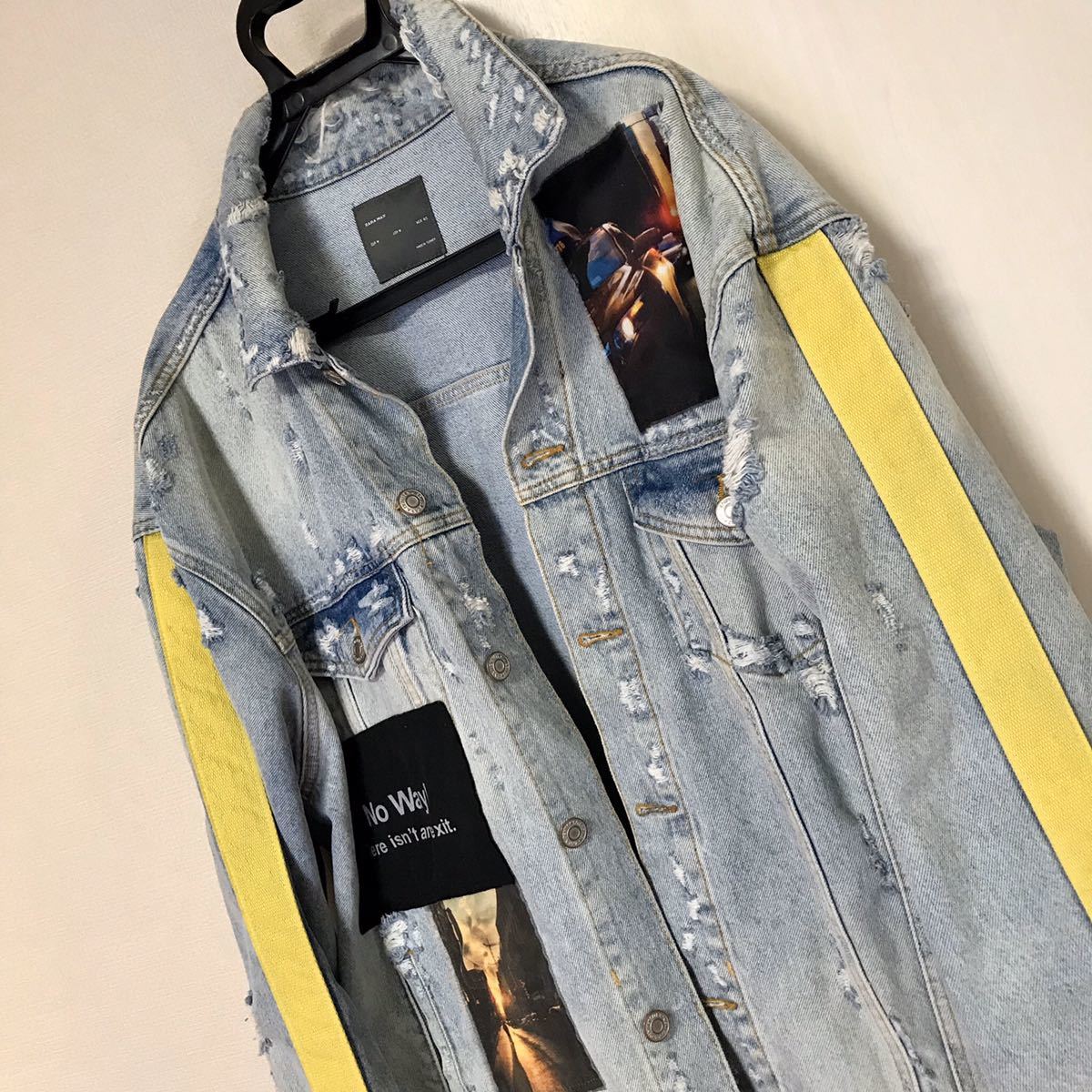 ZARA MAN Gジャン M ダメージ 加工 デニム ジャケット リメイク 