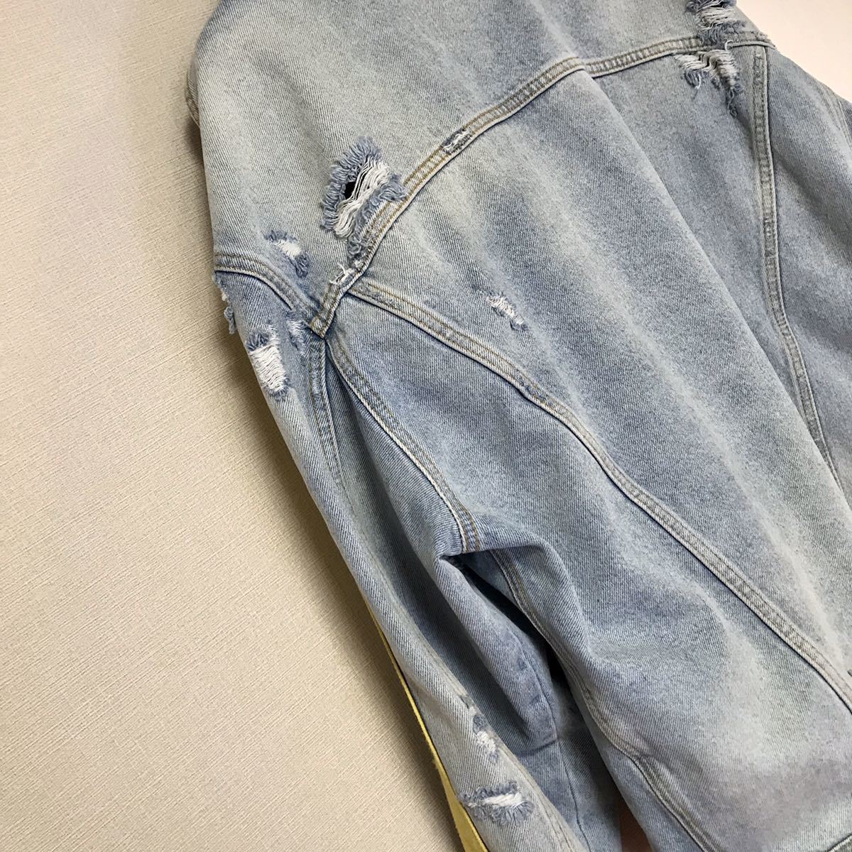 ZARA MAN Gジャン M ダメージ 加工 デニム ジャケット リメイク 
