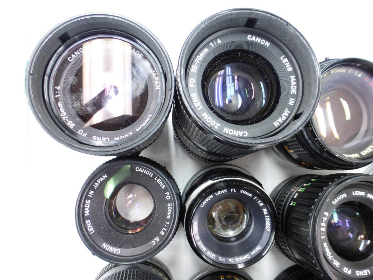ジャンク レンズCanon FD 35-70mm 3.5-4.5 FD 80-200mm 4 FL 50mm 1.8 等