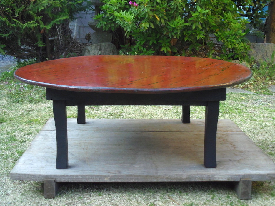 定番，正規品 □即決□サイズ大きめ 直径約87.5cm 木製 折りたたみ式 角