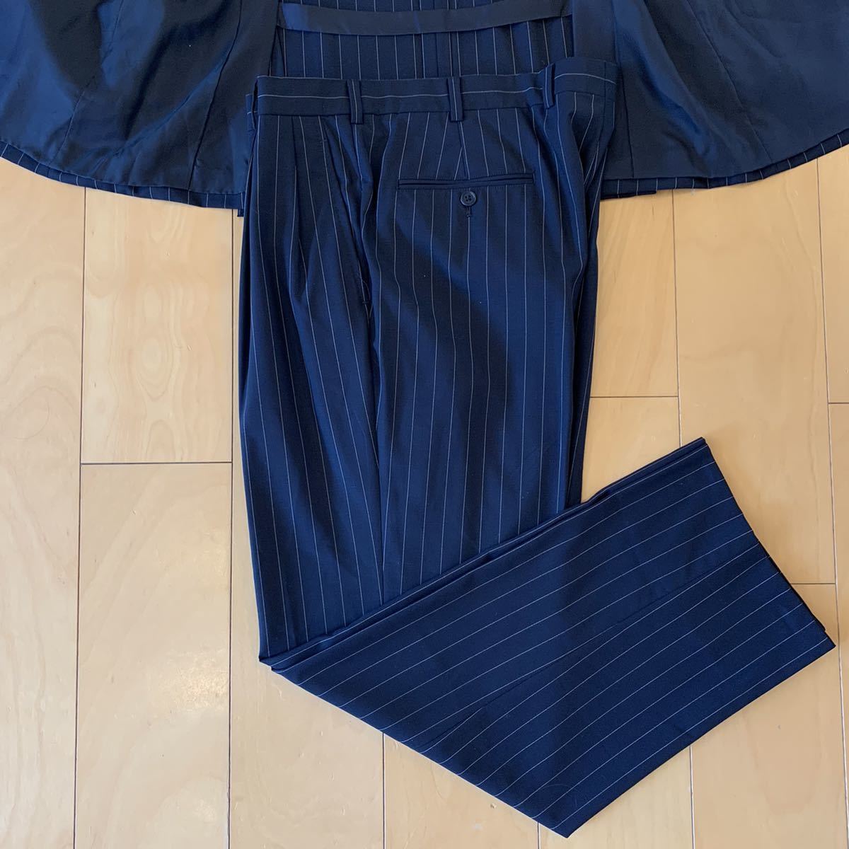 ブルックスブラザーズ 40REG 34W (L～XL程度) ネイビー ストライプ