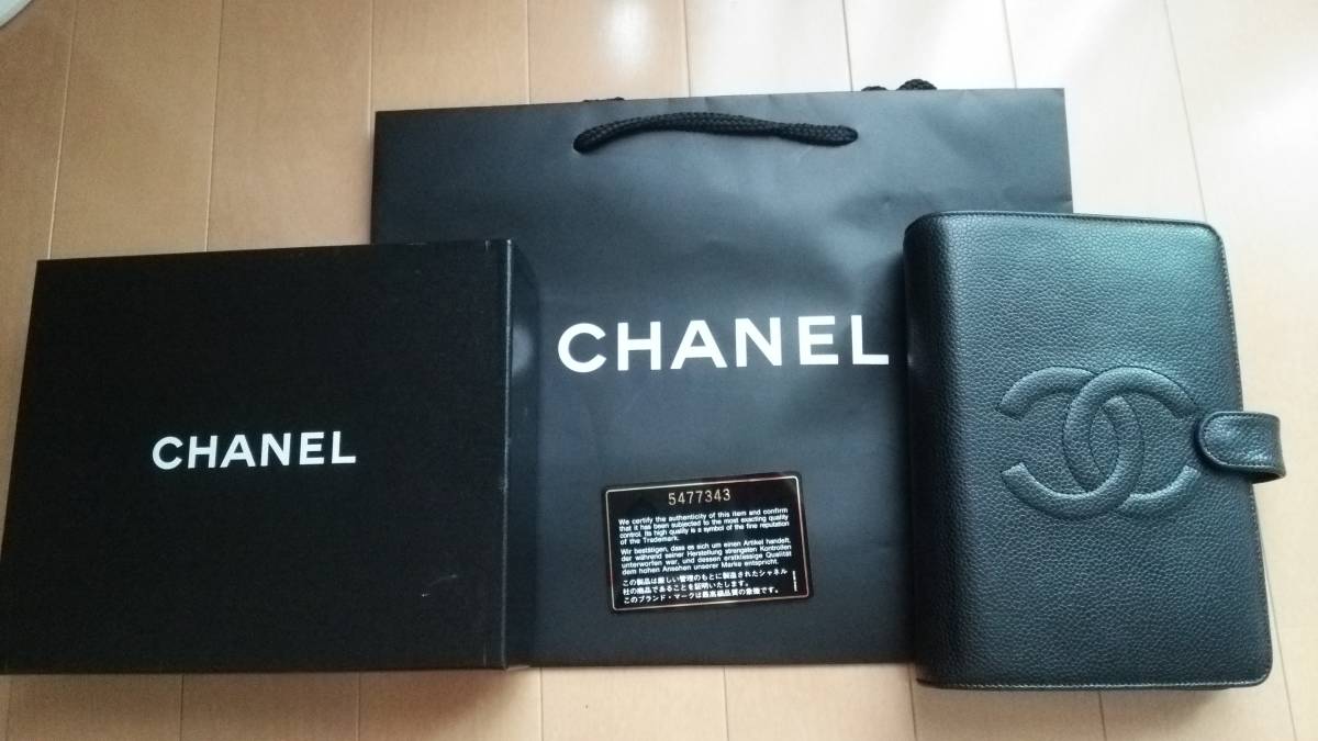 CHANEL 手帳カバー シャネル キャビアスキン ココマーク 美品 