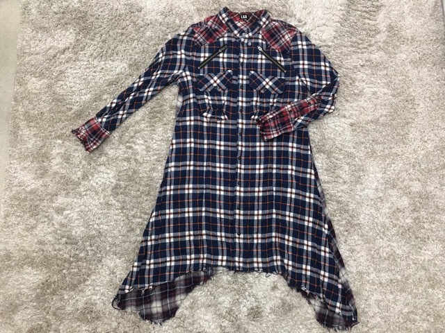 F03090) ルグランブルー L.G.B. マルチチェック柄 SHIRT-G/DRESS 長袖 