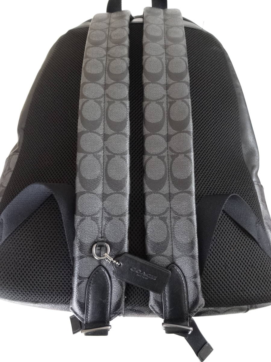 美品! 定価8万5千円 COACH コーチ CHARLES チャールズ 牛革 レザー PVC