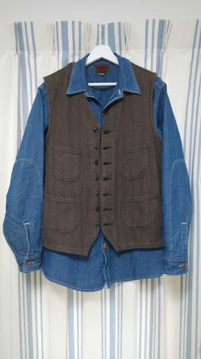 FREEWHEELERS SKID ROW 17 XL フリーホイーラーズ シャンブレーシャツ
