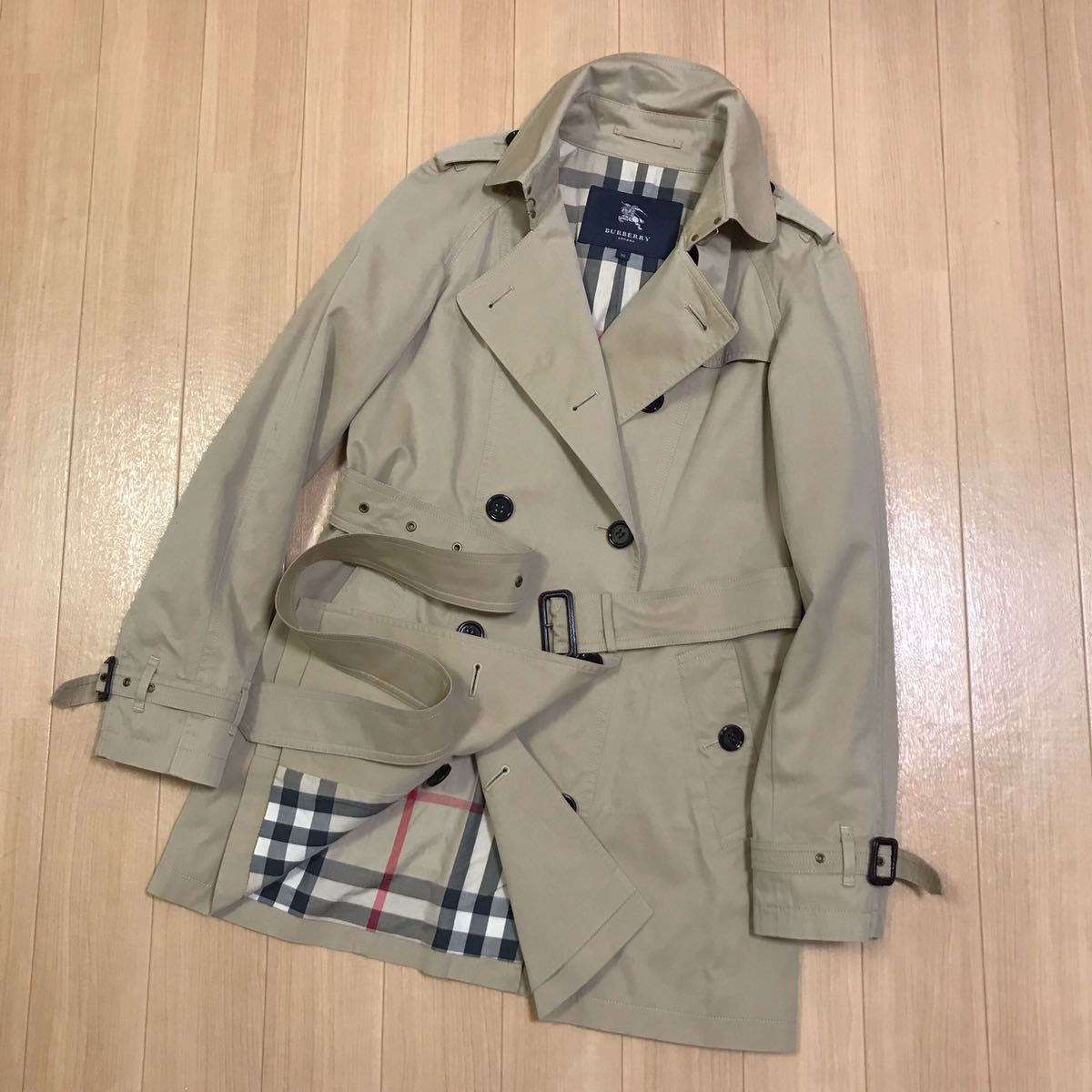 美品】BURBERRY バーバリー 裏地ノバチェック柄 トレンチコート 