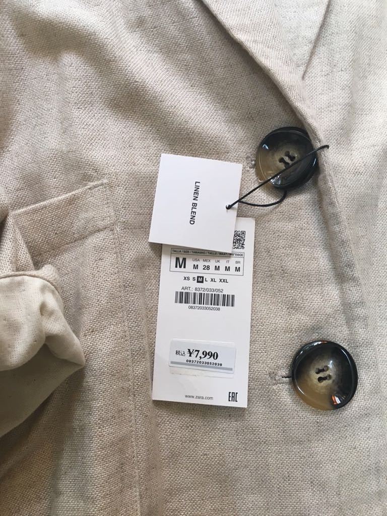 ZARA リネンジャケットコートタグ付き新品 （新品☆ zara リネン  