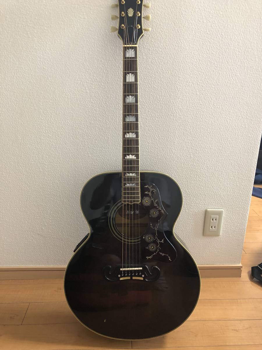 Morris J-130E Acoustic Guitar Made in Japan with Hard Electric