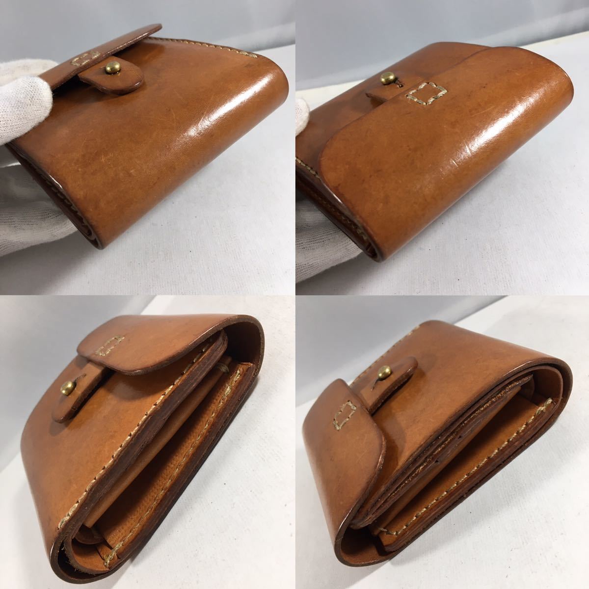 HERZ/二つ折り財布/ギボシ留め/ヘルツ/キャメル/WS-57/財布/ラティーゴ