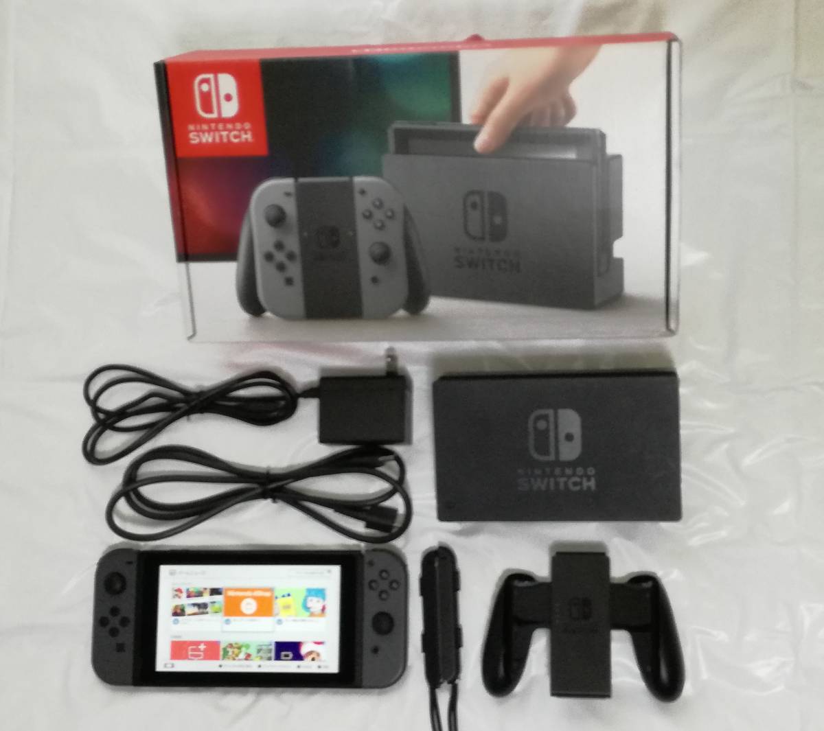 Switch 本体 Nintendo 旧型 動作良好 公式通販 グレー 備品完備 + 完品