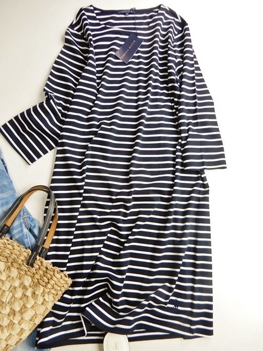 タグ付き ラルフローレンホーム Ralph Lauren コットン100 ワンポイント刺繍入ボーダーワンピースホームウェアナイトウェア ワンピース ロング 売買されたオークション情報 Yahooの商品情報をアーカイブ公開 オークファン Aucfan Com