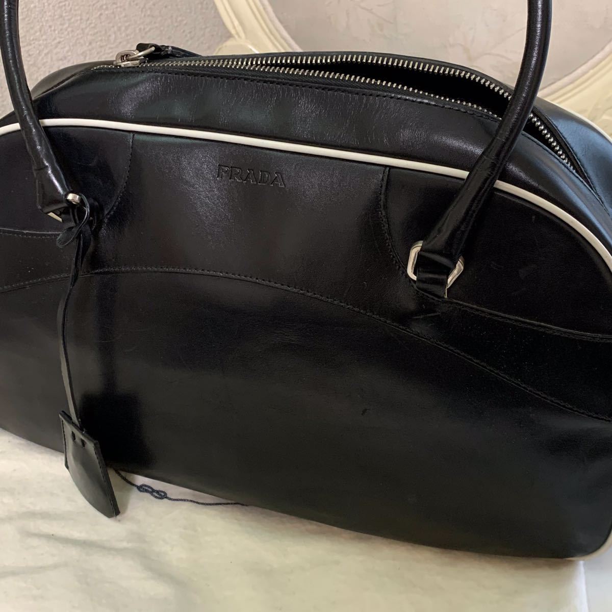 極美品 PRADA プラダ ブラック ミニ ボストンバッグ ボストン