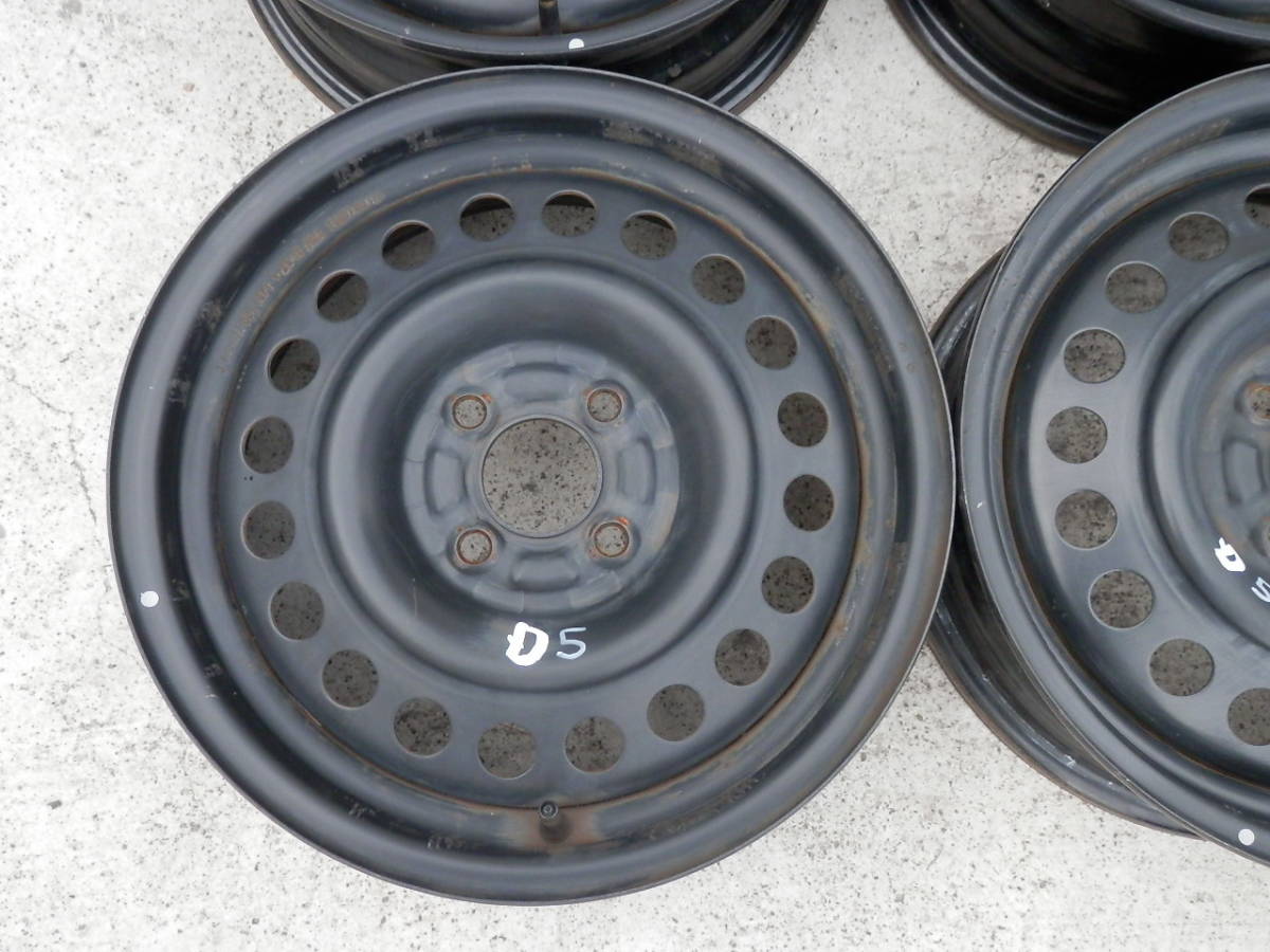 即決 日産 純正 15インチ スチール ホイール 5.5J 4穴 PCD100 4本