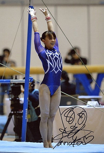田中理恵 L判写真12枚① サイン 女子体操 レオタード もり〇〇(写真