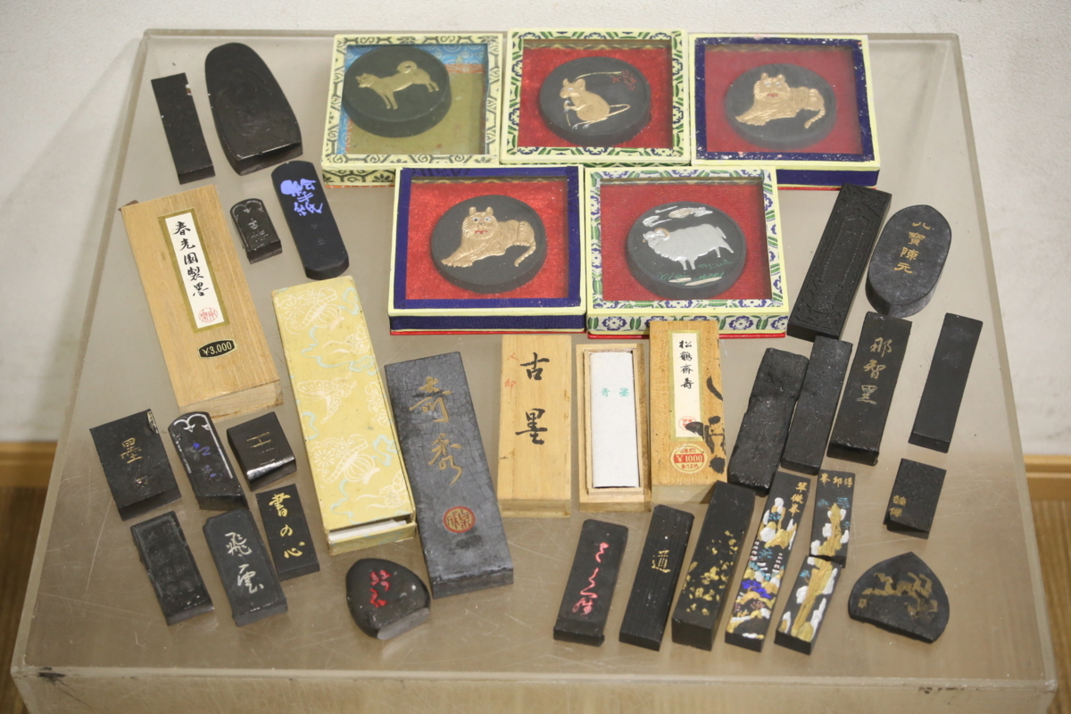大量 まとめ 希少 高級墨 習字 書画 中国 筆 硯 書道具 書道具 岡山 発