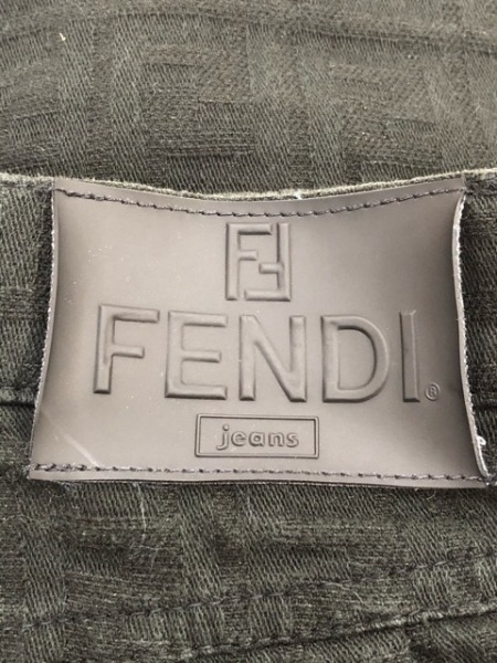 フェンディ FENDI jeans サイズI40 M ズッカ柄 ブラウン×黒 レディース 長袖/リバーシブル/秋/冬 コート フェンディ FENDI 美品 長袖&frasl;ラメ ハイネック&frasl;ショート丈&frasl;刺繍 楽天