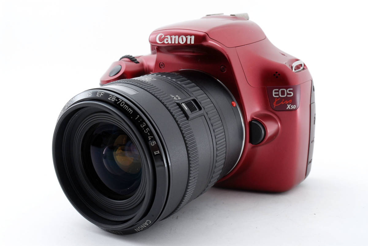 希少のレッド・AB品】CANON EOS Kiss X50 EF 28-70mm 1:3.5-4.5 II