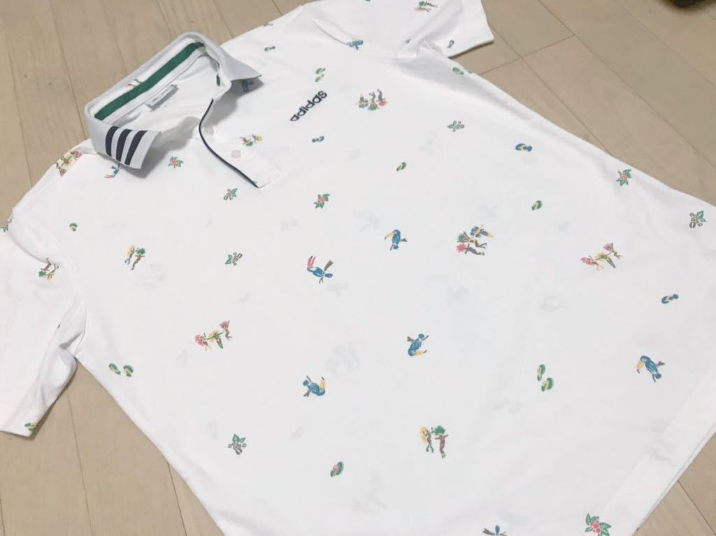 新作登場，HOT adidas Golf アディダス ポロシャツ O ホワイト サンバ柄 A52(アディダス)｜売買されたオークション情報、yahooの商品情報をアーカイブ公開 - オークファン シャツ