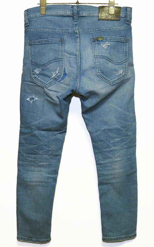 ナノユニバース Lee別注 COOLMAXクラッシュスキニーデニムパンツ S 